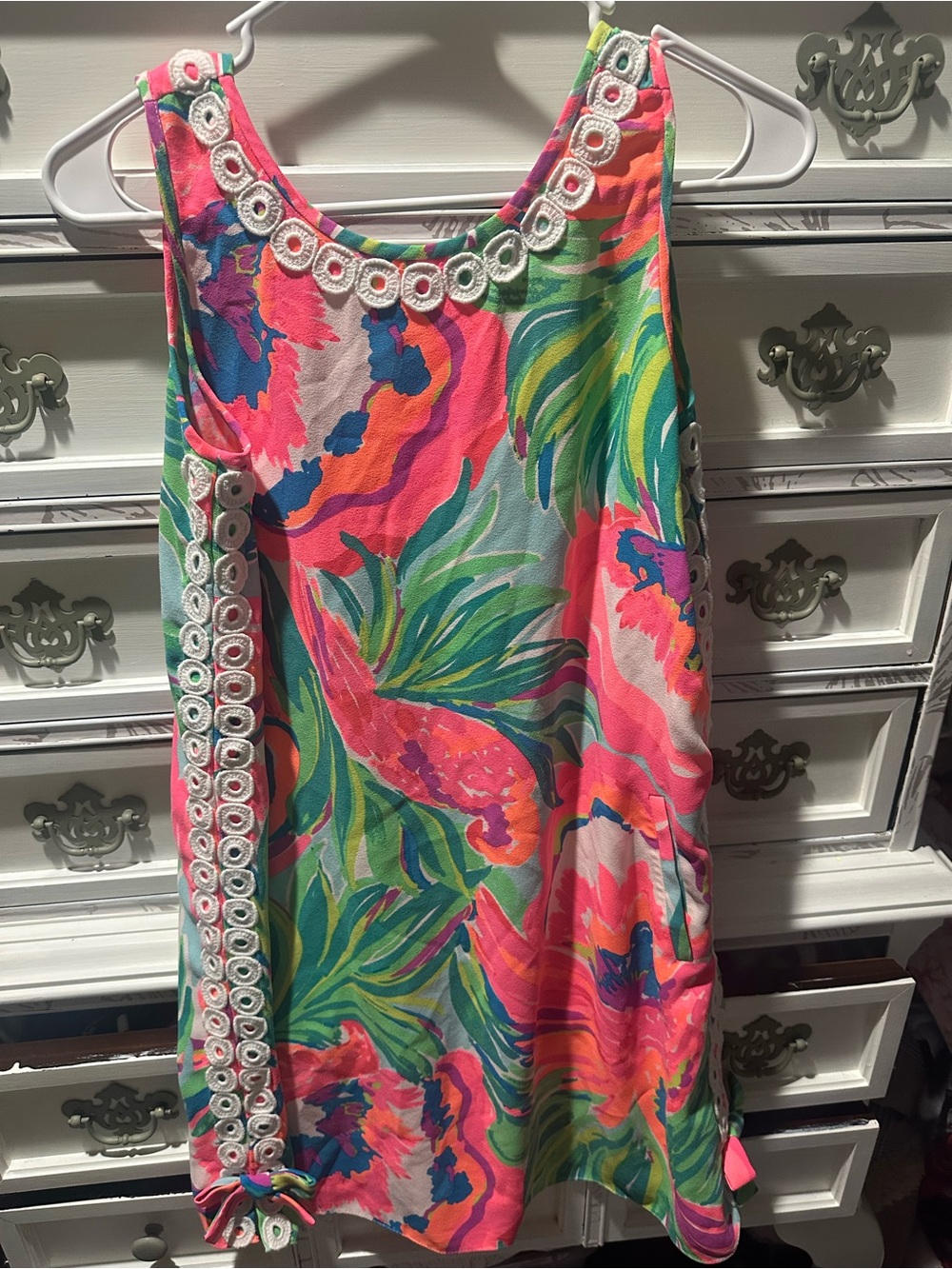 Lilly Pulitzer Sleeveless Lace Trim Shift Dress Size 4
